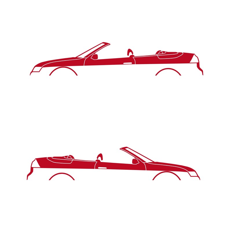 Set Of 2 Car Silhouette Decal Stickers For Saab 9-3 Early Spec 2nd Gen Convertible Red