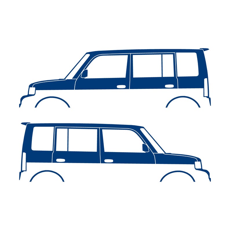 Set Of 2 Lowered Car Silhouette Decal Stickers For Scion Xb 1st Gen Blue