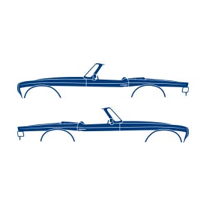 Set Of 2 Car Silhouette Decal Stickers For Triumph TR6 Blue