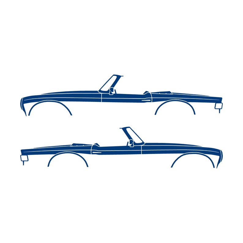 Set Of 2 Car Silhouette Decal Stickers For Triumph TR6 Blue