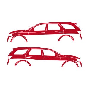 Set Of 2 Car Silhouette Decal Stickers For Dodge Durango 3rd Gen Red