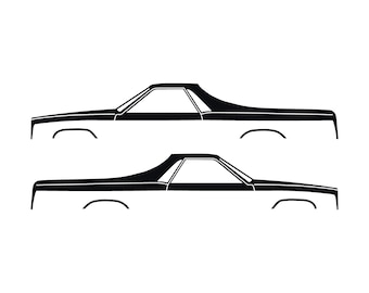 Set Of 2 Car Silhouette Decal Stickers For Chevrolet El Camino 1978-82 5TH Gen
