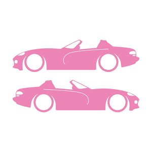 Set mit 2 Aufklebern für tiefergelegte Fahrzeuge für Dodge Viper Roadster der 1. Generation Soft Pink