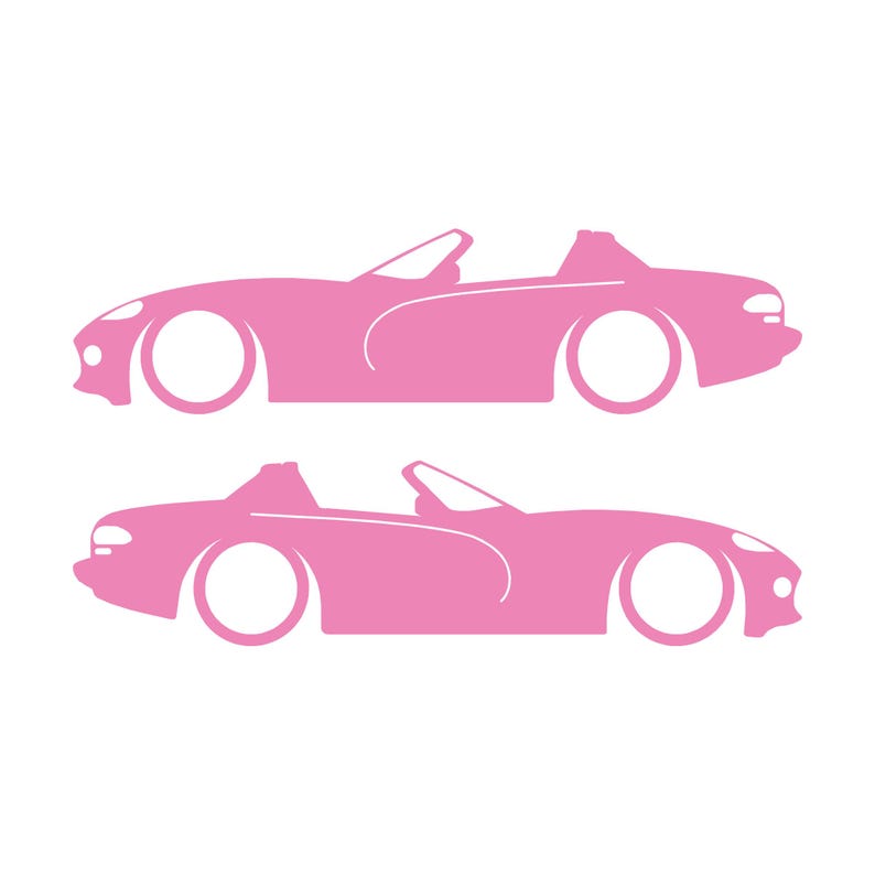 Set mit 2 Aufklebern für tiefergelegte Fahrzeuge für Dodge Viper Roadster der 1. Generation Soft Pink