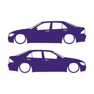 Set Of 2 Lowered Car Silhouette Decal Stickers For Toyota Altezza Purple
