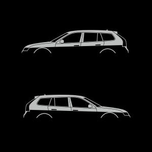 Juego de 2 pegatinas con silueta de coche para Saab 9-3 Early Spec 2nd Gen Sports Tourer Wagon Light Grey
