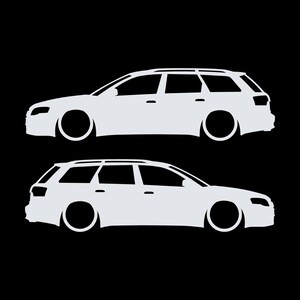 Conjunto de 2 adesivos com silhueta de carro rebaixado para Audi A4 S4 B7 Avant imagem 3