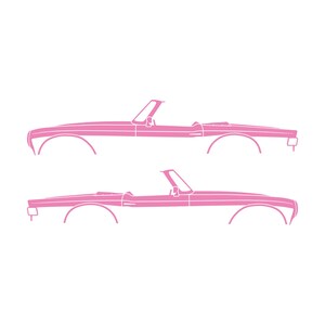 Set Of 2 Car Silhouette Decal Stickers For Triumph TR6 Soft Pink