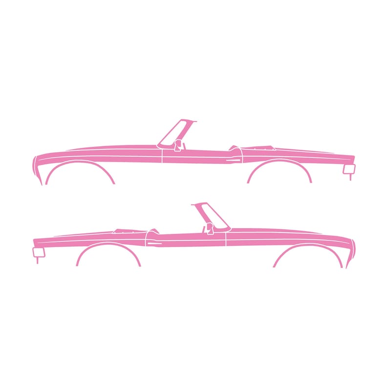 Set Of 2 Car Silhouette Decal Stickers For Triumph TR6 Soft Pink