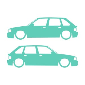 Set Of 2 Lowered Car Silhouette Decal Stickers For MG Maestro Turbo Mint
