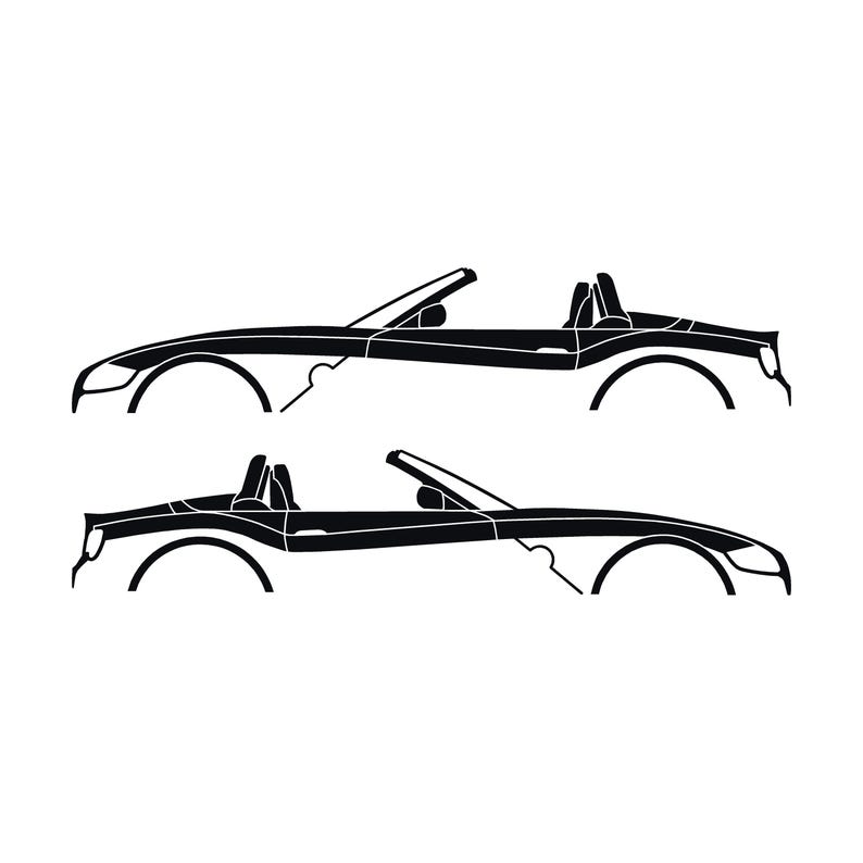Set Of 2 Car Silhouette Decal Stickers For BMW Z4 E85 2002-09 Roadster Black