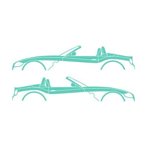 Set Of 2 Car Silhouette Decal Stickers For BMW Z4 E85 2002-09 Roadster Mint