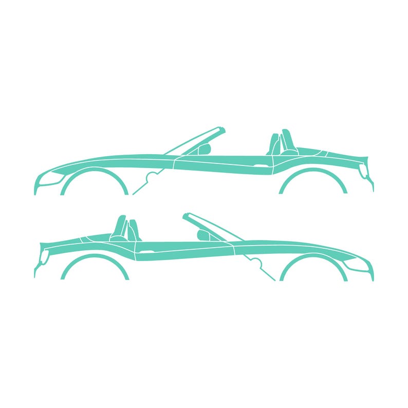 Set Of 2 Car Silhouette Decal Stickers For BMW Z4 E85 2002-09 Roadster Mint