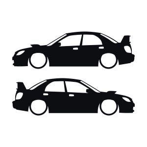 Set Of 2 Car Silhouette Decal Stickers For Subaru Impreza WRX STI 2nd Gen Hawk Eye Black