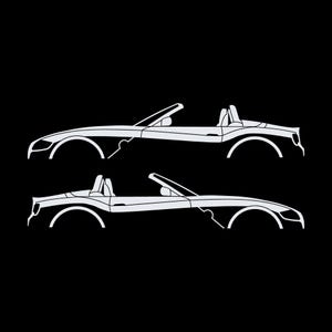 Set Of 2 Car Silhouette Decal Stickers For BMW Z4 E85 Roadster White