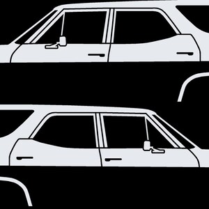 Set Of 2 Car Silhouette Decal Stickers For 1970 Chevrolet Chevelle Malibu Wagon White