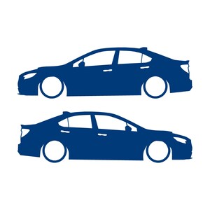 Juego de 2 pegatinas con silueta de coche rebajado para Subaru WRX VB 2022 Azul