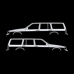 Conjunto de 2 adesivos com silhueta de carro para Volvo 945 Wagon imagem 3