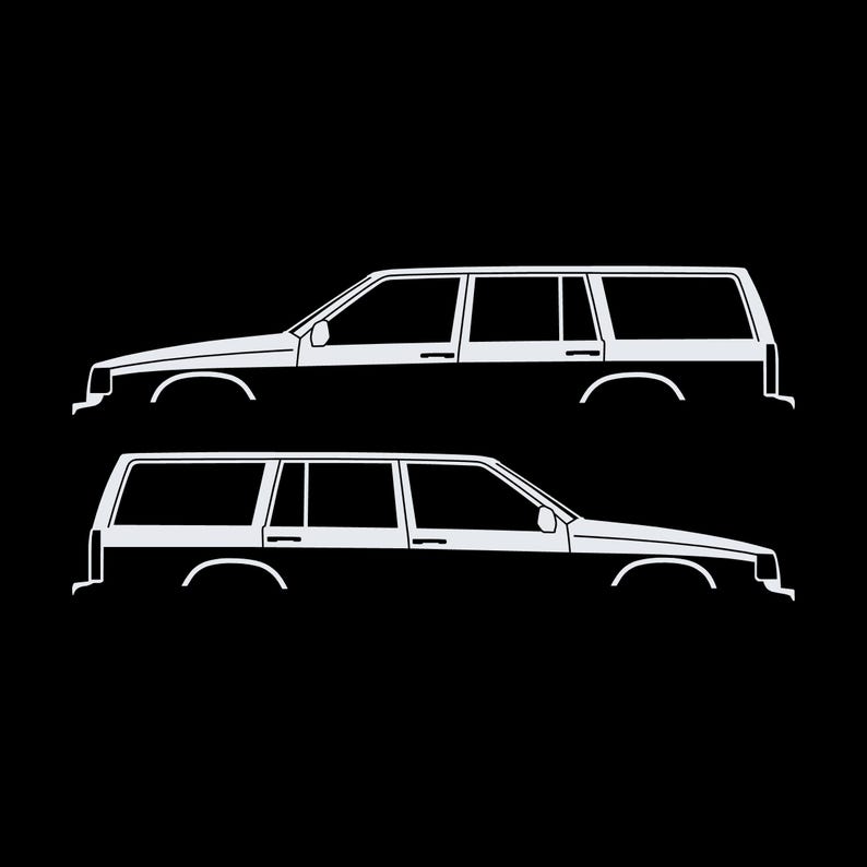 Conjunto de 2 adesivos com silhueta de carro para Volvo 945 Wagon imagem 3