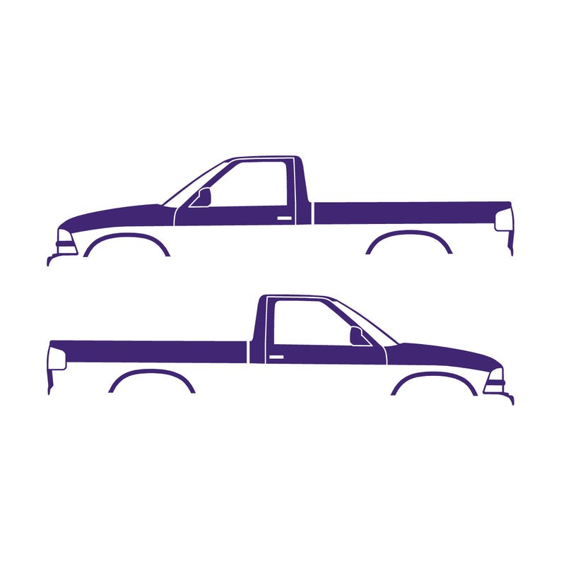 Set Of 2 Car Silhouette Decal Stickers For Chevrolet Avalanche 2nd Gen Purple