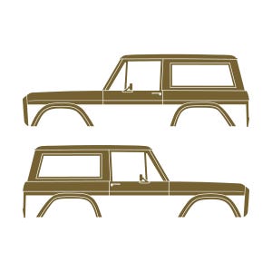 Set Of 2 Car Silhouette Decal Stickers For Classic Ford Bronco 1st Gen Top Removed Gold