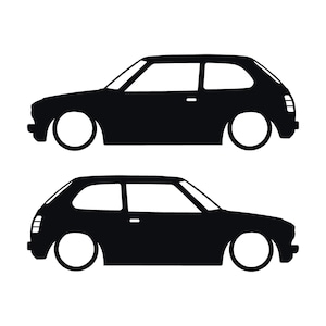 Set di 2 adesivi a forma di silhouette per auto Honda Civic EG Hatch Si 5a generazione B16 JDM Nero
