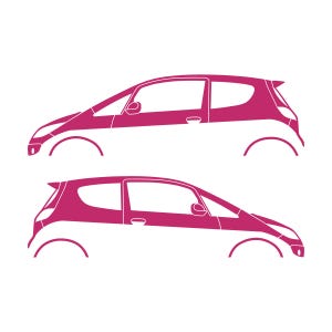 Set Of 2 Car Silhouette Decal Stickers For Mitsubishi Colt CZT Pink