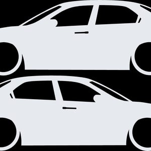 Set Of 2 Lowered Car Silhouette Decal Stickers For Alfa Romeo 156 Sedan image 4