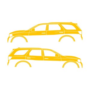 Set Of 2 Car Silhouette Decal Stickers For Dodge Durango 3rd Gen Yellow