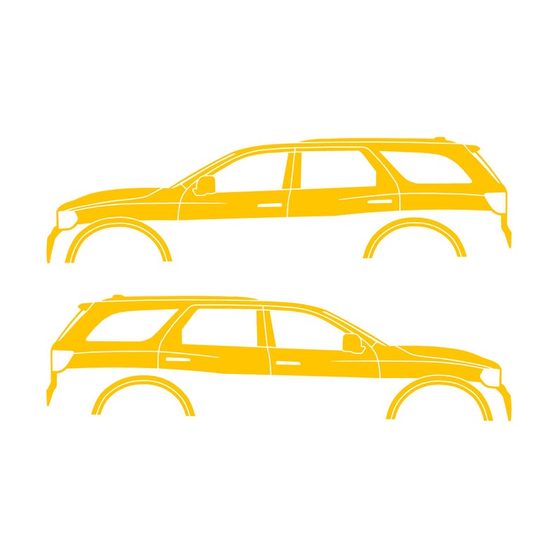 Set Of 2 Car Silhouette Decal Stickers For Dodge Durango 3rd Gen Yellow