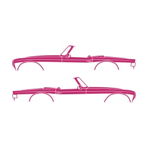 Set Of 2 Car Silhouette Decal Stickers For Triumph TR6 Pink