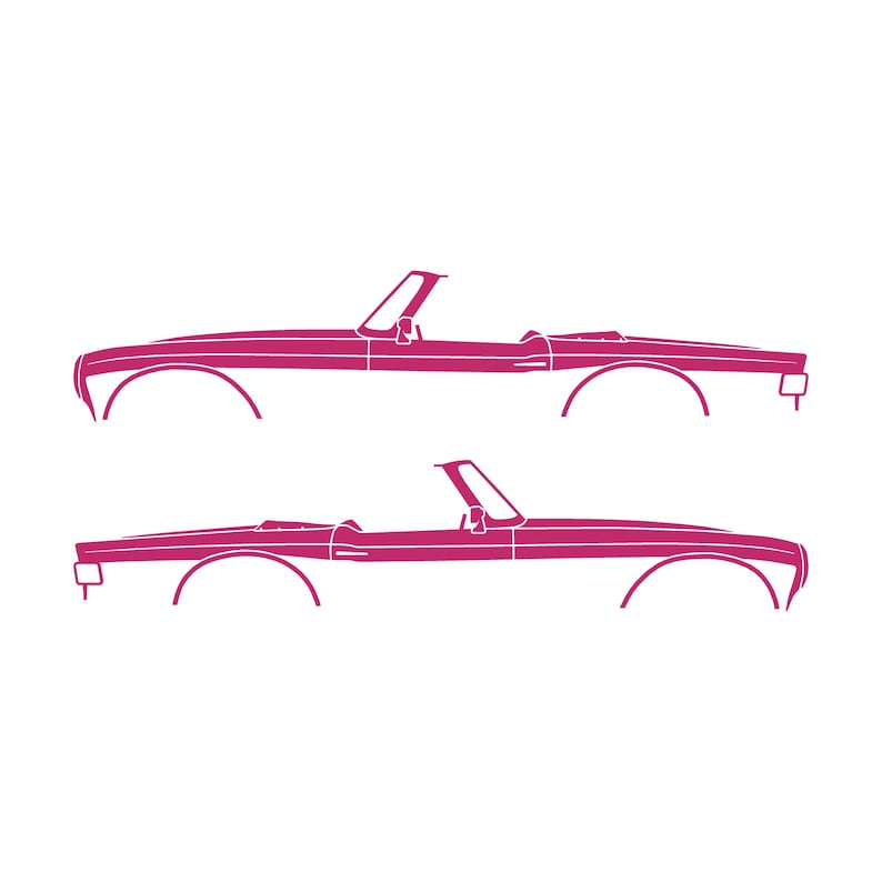 Set Of 2 Car Silhouette Decal Stickers For Triumph TR6 Pink