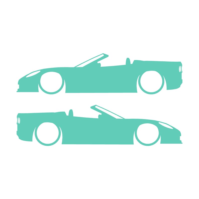 Set van 2 autosilhouet-stickers voor Chevrolet Corvette C6 Convertible Mint