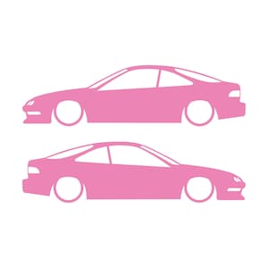 Set mit 2 Aufklebern für tiefergelegte Fahrzeuge für Acura Integra DC2 Coupé der 3. Generation Soft Pink