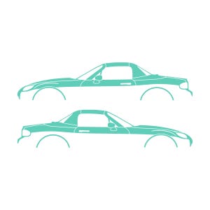 Set Of 2 Lowered Car Silhouette Decal Stickers For Mazda Miata MX5 NC Mint