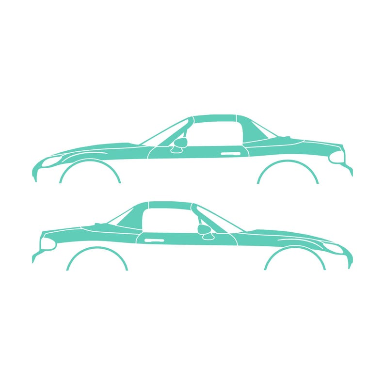 Set Of 2 Lowered Car Silhouette Decal Stickers For Mazda Miata MX5 NC Mint