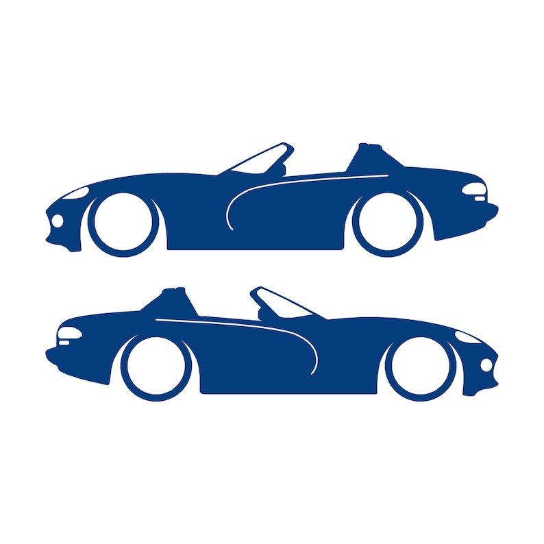 Set mit 2 Aufklebern für tiefergelegte Fahrzeuge für Dodge Viper Roadster der 1. Generation Blau