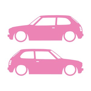 Set di 2 adesivi a forma di silhouette per auto Honda Civic EG Hatch Si 5a generazione B16 JDM Soft Pink