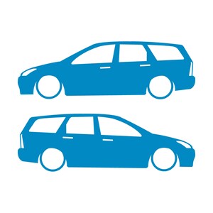 Set Of 2 Car Silhouette Decal Stickers For Ford Cortina Mk1 Estate Wagon Light Blue