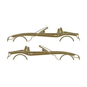 Set Of 2 Car Silhouette Decal Stickers For BMW Z4 E85 2002-09 Roadster Gold