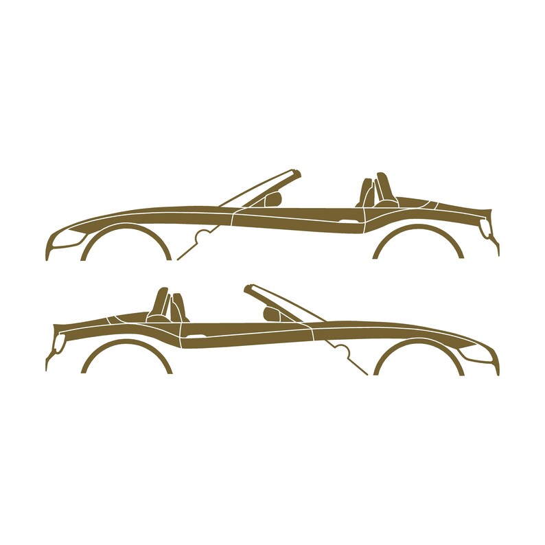 Set Of 2 Car Silhouette Decal Stickers For BMW Z4 E85 2002-09 Roadster Gold