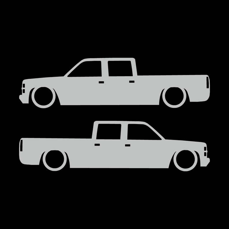 Set mit 2 Aufklebern für tiefergelegte Fahrzeuge für Chevrolet Silverado C1500 Crew Cab 1987-98 Light Grey