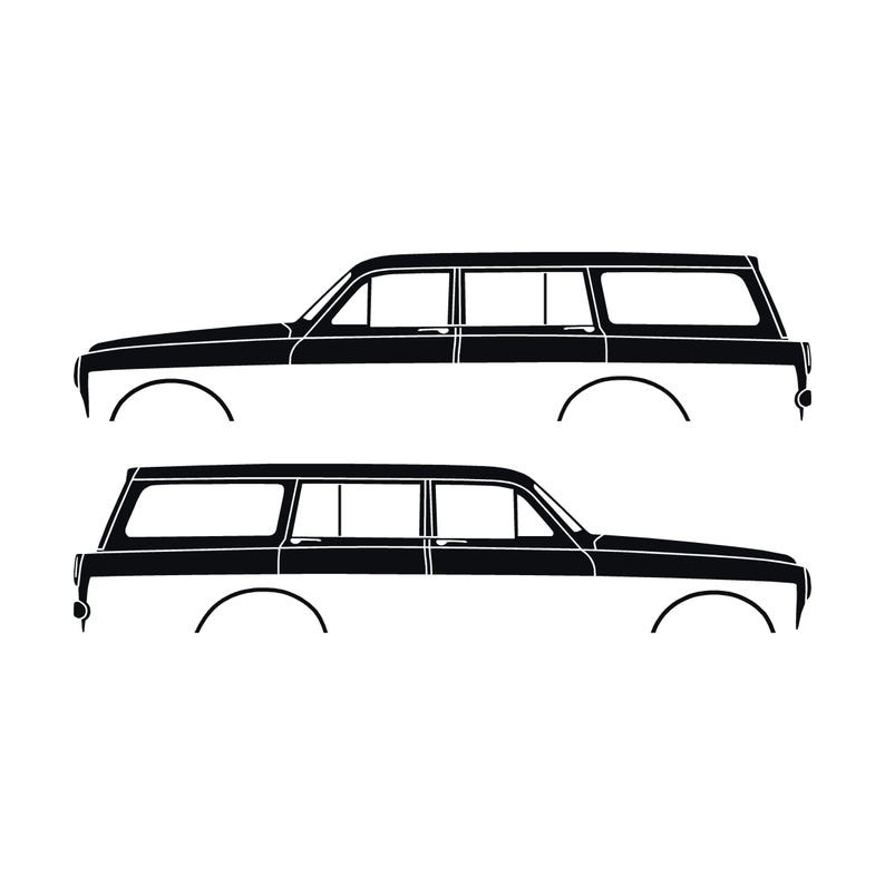 Juego de 2 pegatinas con silueta de coche para Volvo Amazon 122 Wagon Negro