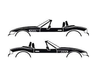Set Of 2 Lowered Car Silhouette Decal Stickers For BMW Z3 Roadster