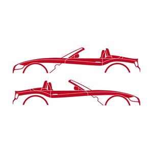 Set Of 2 Car Silhouette Decal Stickers For BMW Z4 E85 2002-09 Roadster Red