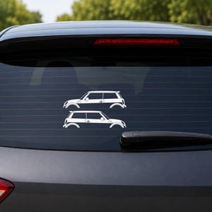Set Of 2 Car Silhouette Decal Stickers For Mini Cooper S R56 - Mk2 - 2nd Gen image 2