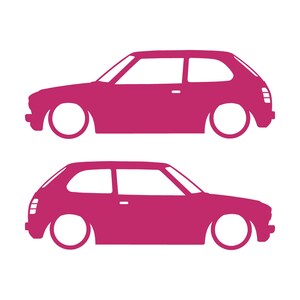 Set di 2 adesivi a forma di silhouette per auto Honda Civic EG Hatch Si 5a generazione B16 JDM Rosa