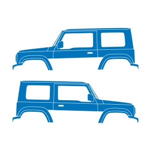 Set Of 2 Car Silhouette Decal Stickers For Suzuki Jimny 4th Gen 2018- Sky Blue