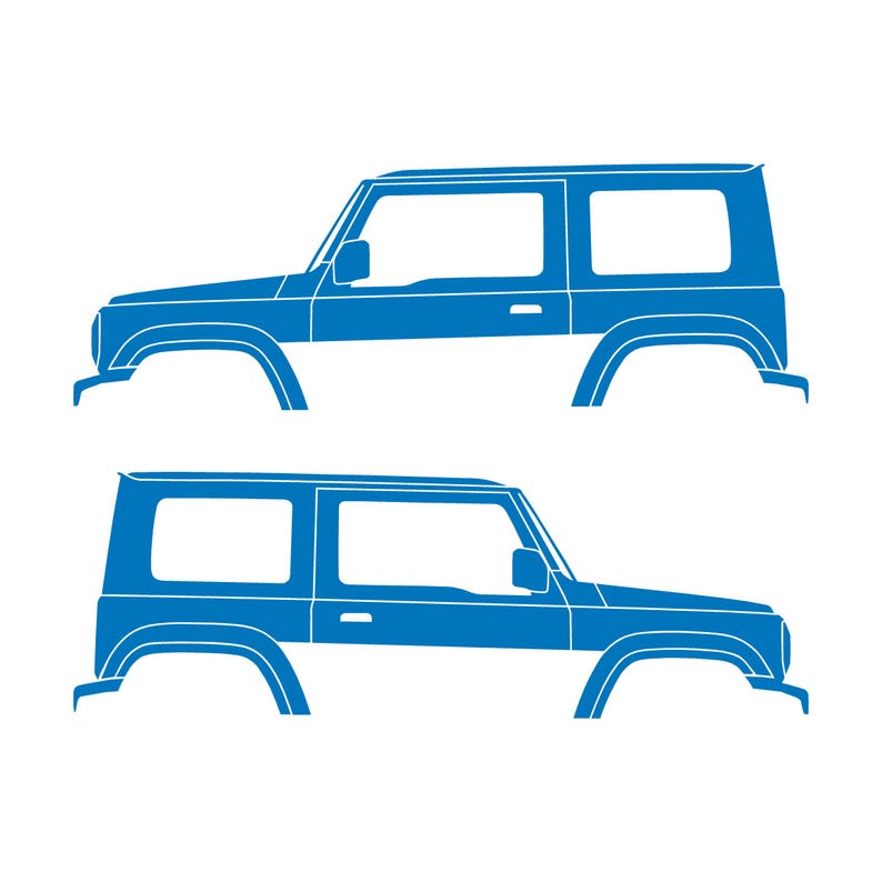 Set Of 2 Car Silhouette Decal Stickers For Suzuki Jimny 4th Gen 2018- Sky Blue