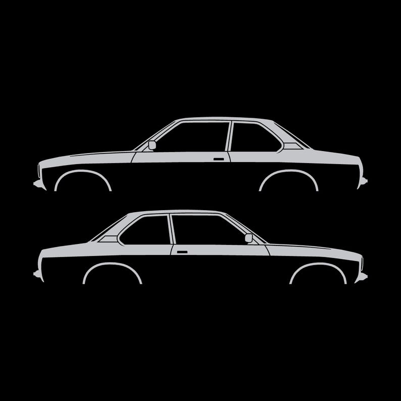 Juego de 2 pegatinas con silueta de coche para Opel Ascona C Coupé sedán de 2 puertas Plata